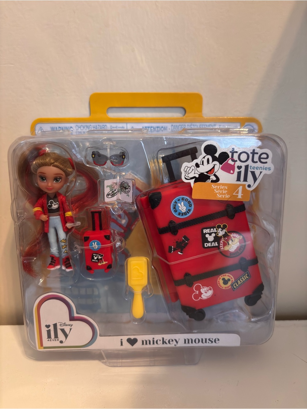 Disney i•ly Mickey Mouse Red Doll & Red Rolling Suitcase Set